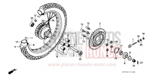 REAR WHEEL XL125SC de 1982